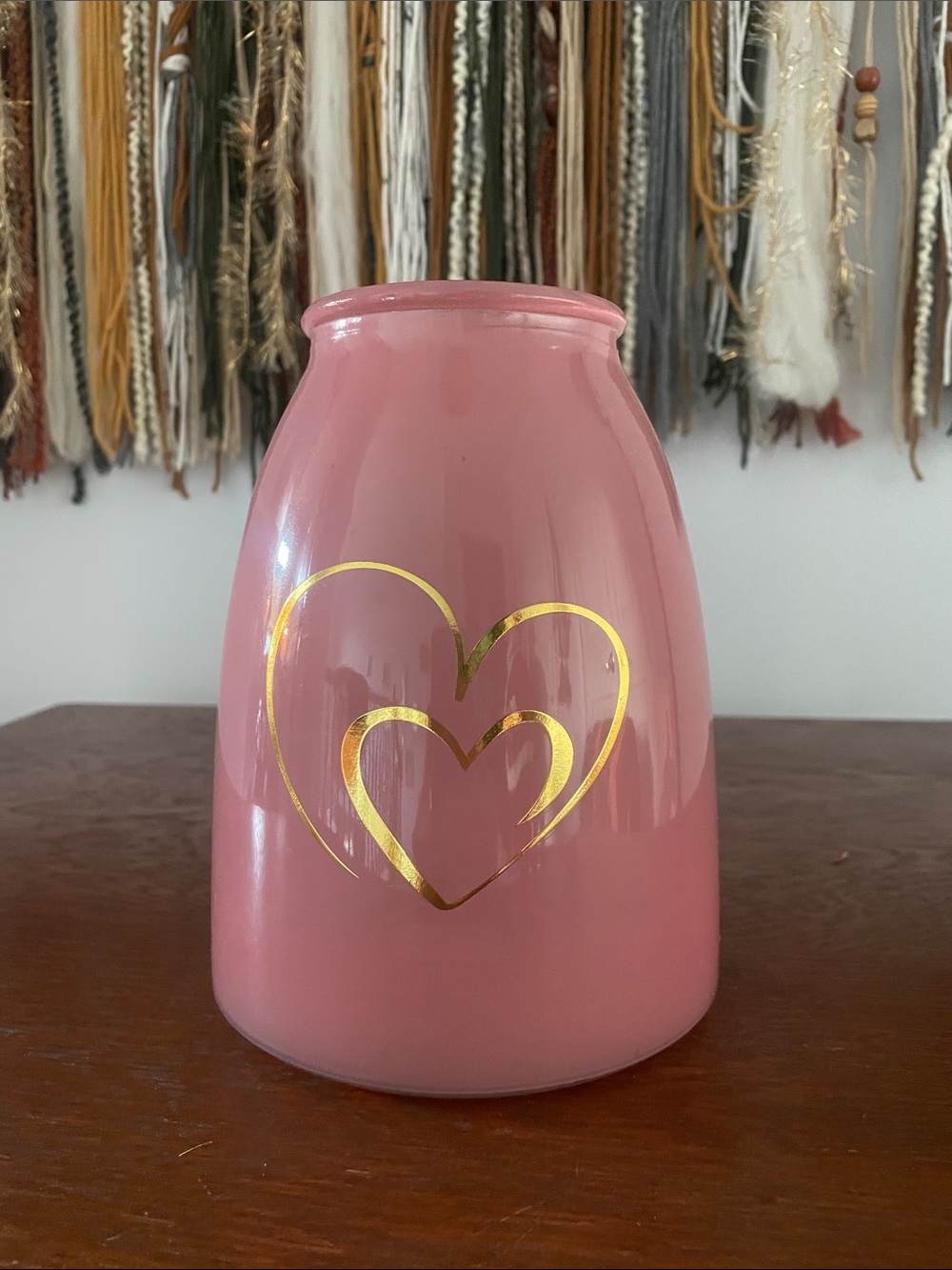 Pink Heart Accent Vase